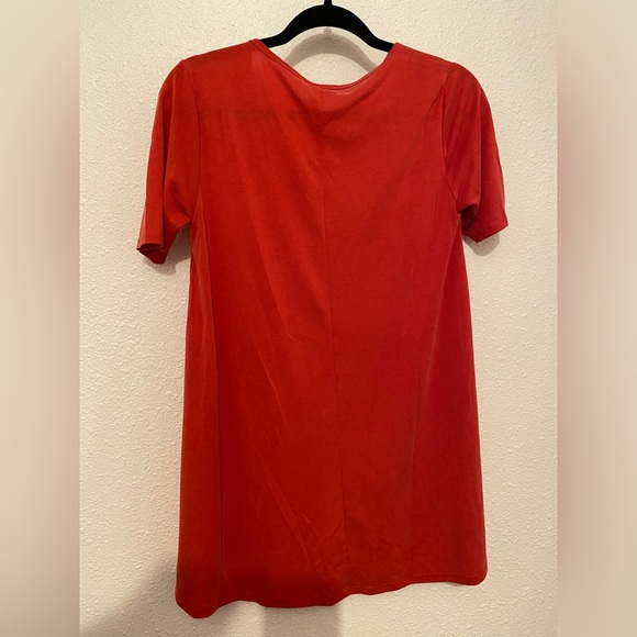 Lularoe Perfect T Top Tunic Shirt Tee Solid Red Split Hem XXS - Picture 5 of 6